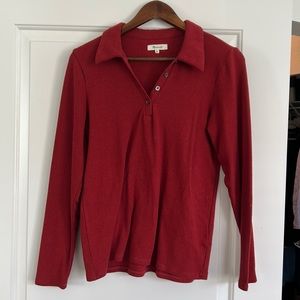Madewell red collared sweater